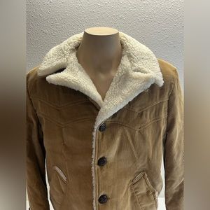 Vintage Heavy Corduroy Jacket Faux Fur Lined Adult Medium - Perfect